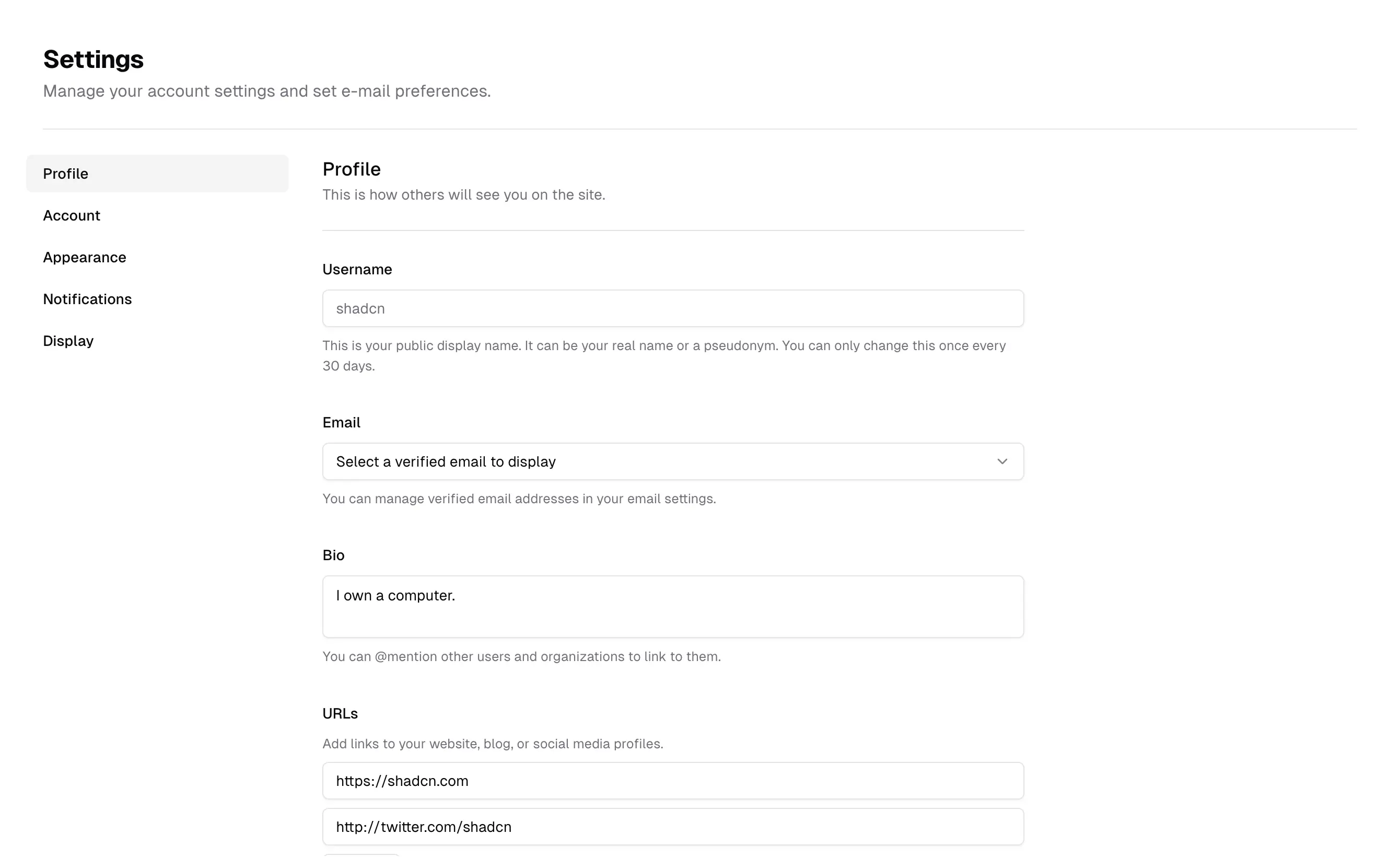 Giao diện cài đặt và quản trị website